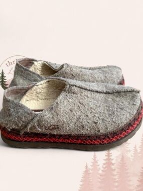 UGG ReFelt Tasman Gray Wool Slippers Women’s Size 8